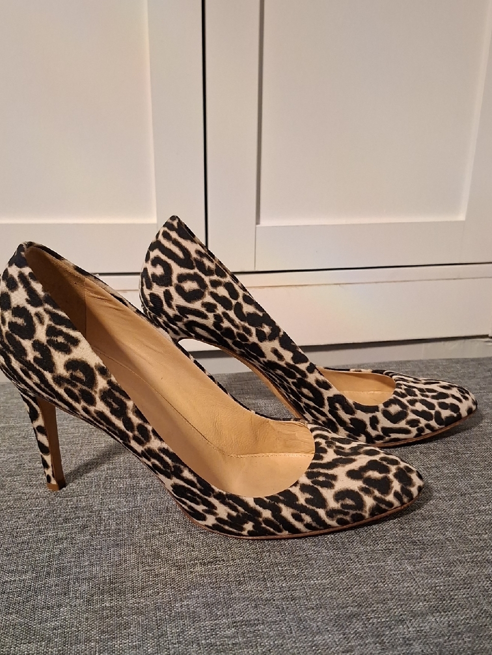 J. Crew Leopard Print Pointed Pumps in‎ Black and Cream